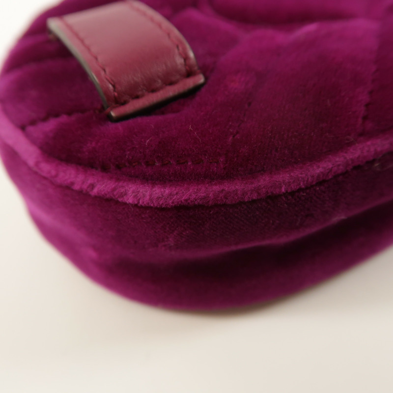 GUCCI 絨布GG Marmont Waist Bag金扣腰包-12