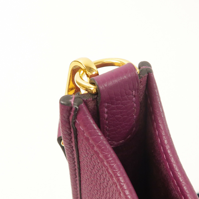 HERMES Clemence皮革Evelyne TPM金扣肩背袋Anemone-15