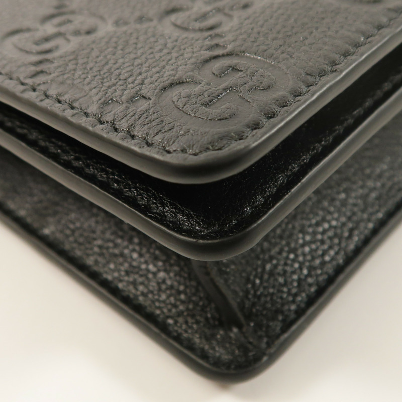 GUCCI 牛皮皮革GG Emblem Wallet On Chain金扣鏈帶肩背袋-10