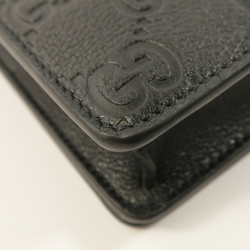 GUCCI 牛皮皮革GG Emblem Wallet On Chain金扣鏈帶肩背袋-12