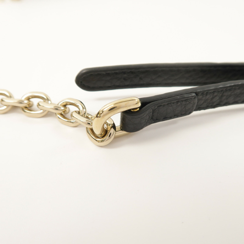 GUCCI 牛皮皮革GG Emblem Wallet On Chain金扣鏈帶肩背袋-13