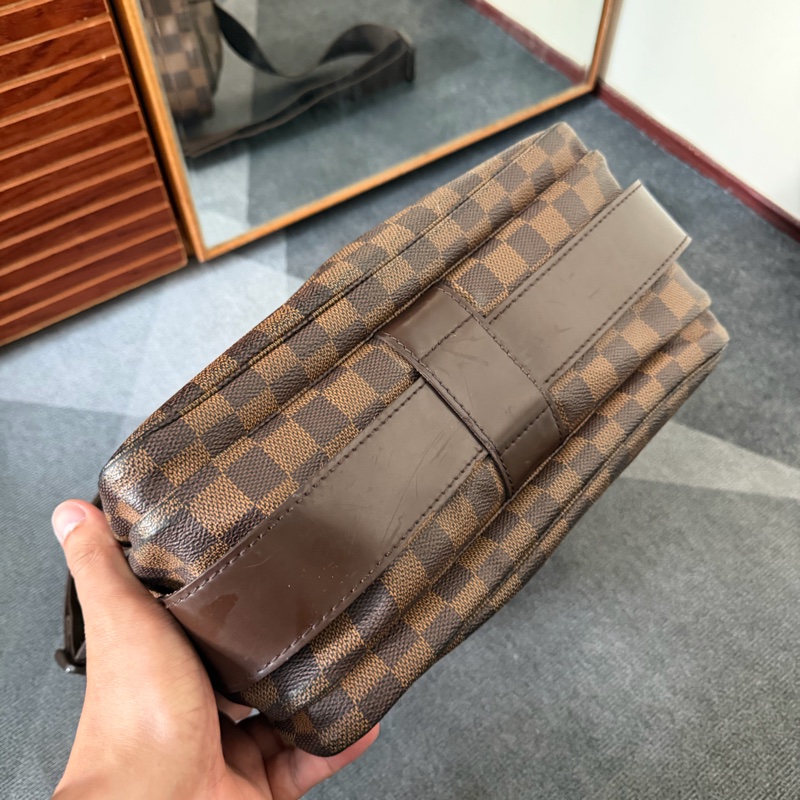 Lv棋盤格Naviglio雙蓋郵差包(N45255)-3