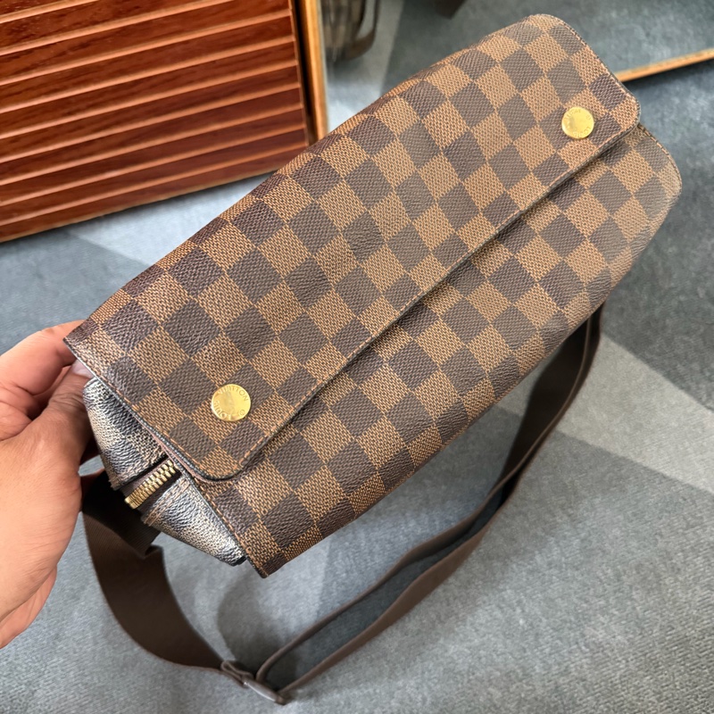 Lv棋盤格Naviglio雙蓋郵差包(N45255)-5
