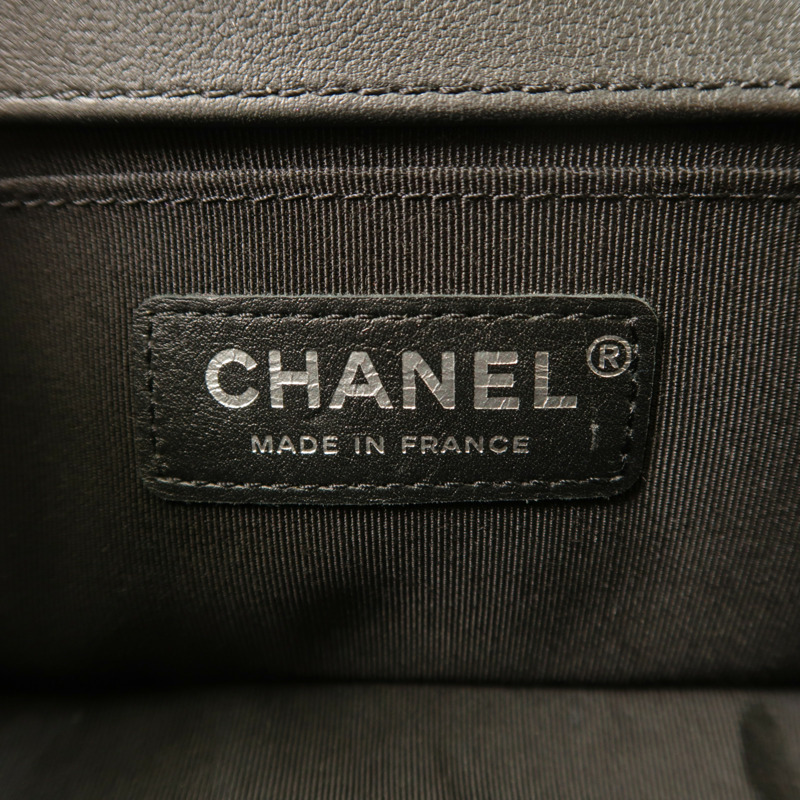 CHANEL 羊皮皮革Boy 20鏈帶肩背袋-5