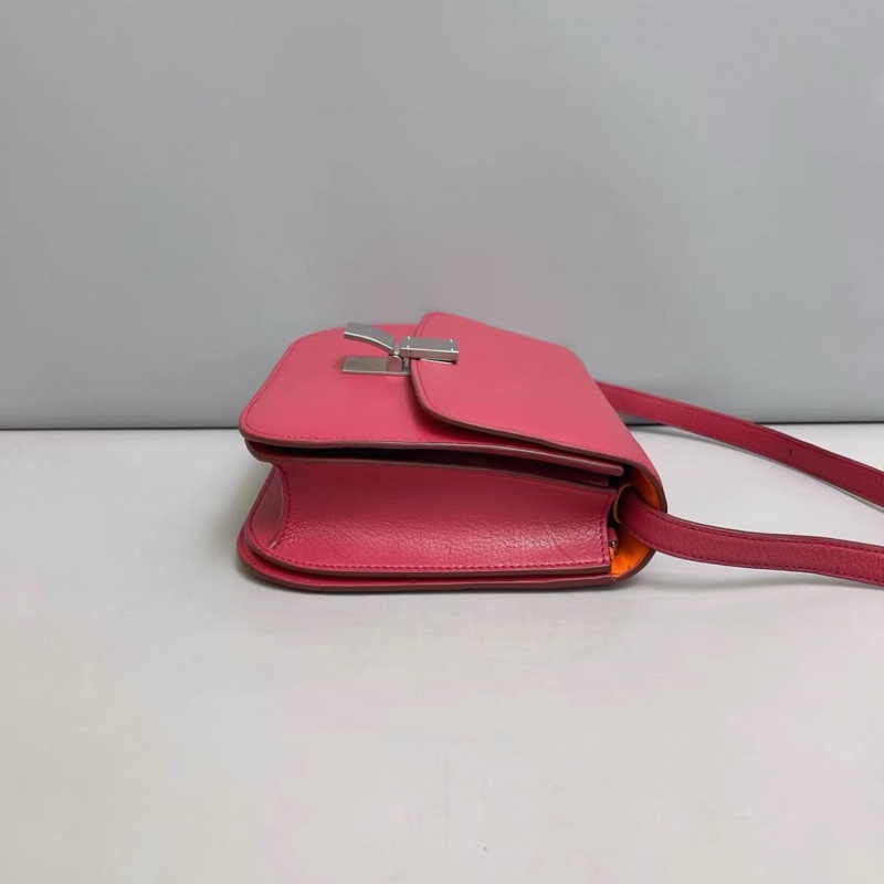 Celine賽琳 Classic Box中號玫粉色荔枝紋包-3