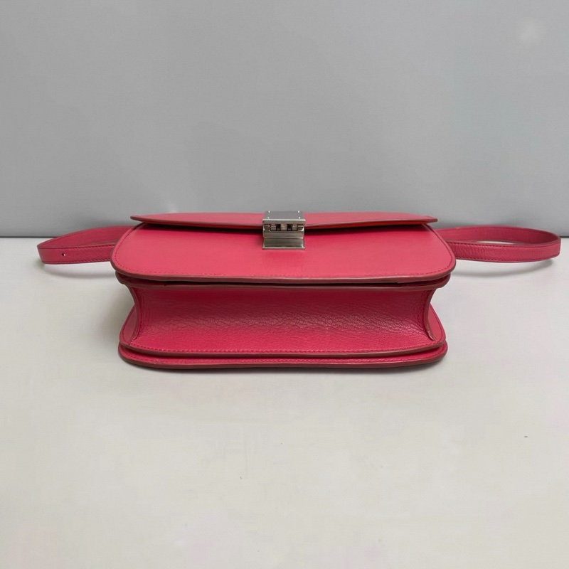 Celine賽琳 Classic Box中號玫粉色荔枝紋包-4