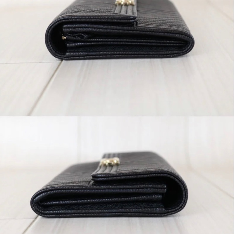 「JL精品代購」98新 Chanel 香奈兒 v型翻蓋長夾-3