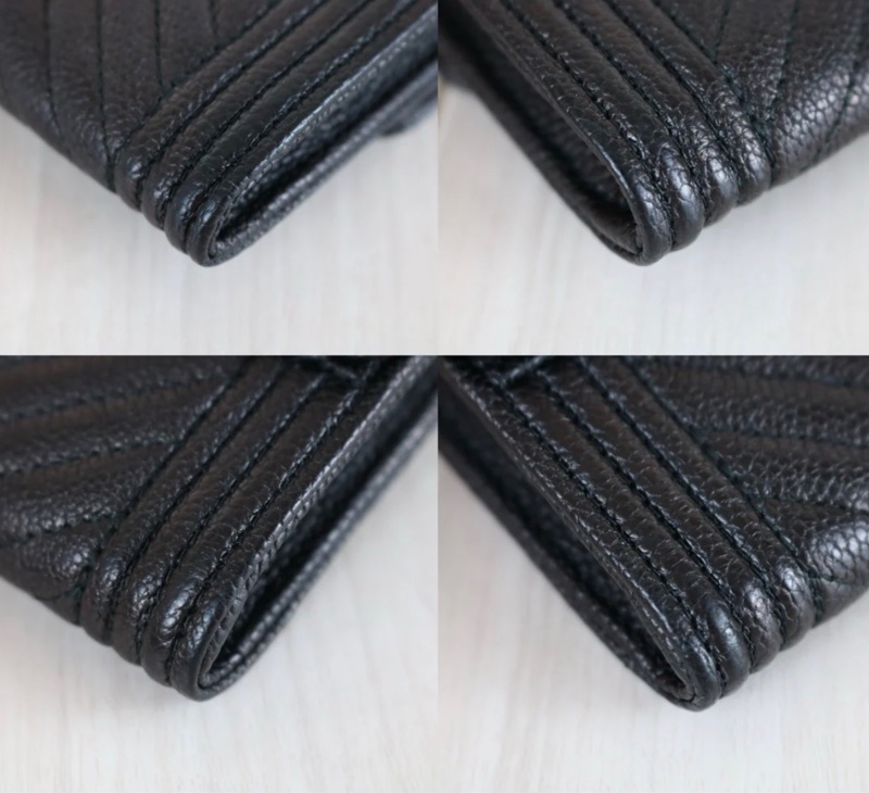 「JL精品代購」98新 Chanel 香奈兒 v型翻蓋長夾-4