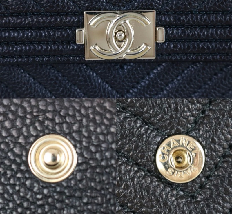「JL精品代購」98新 Chanel 香奈兒 v型翻蓋長夾-5