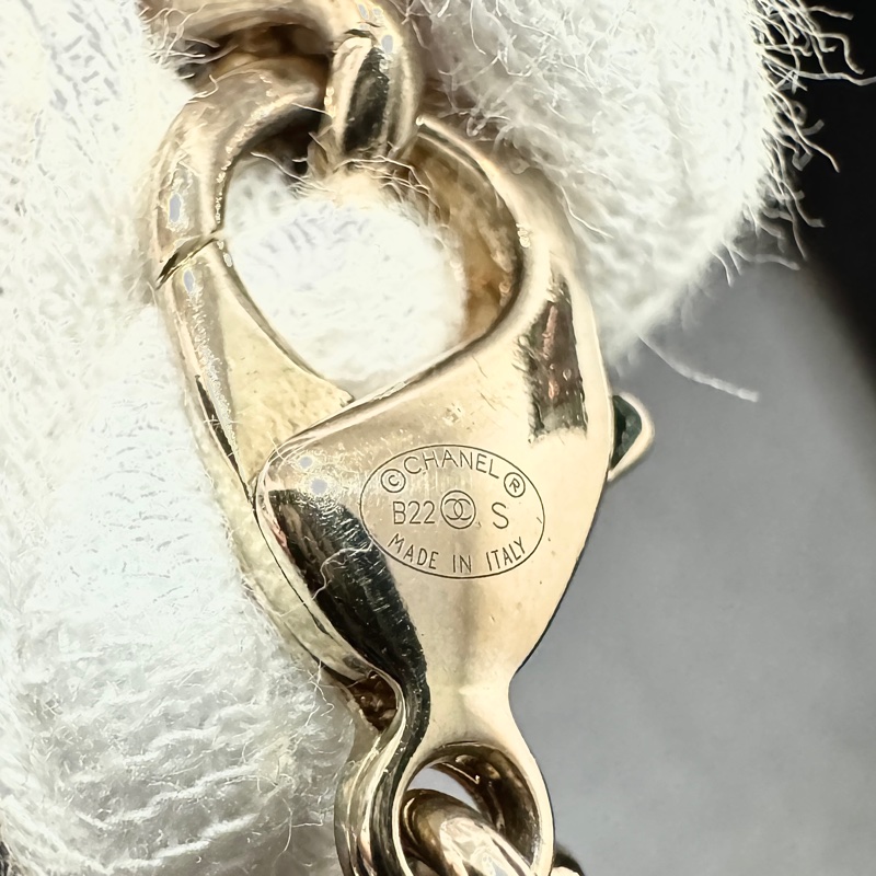 Chanel 22s 黑色琺瑯古巴項鍊-5