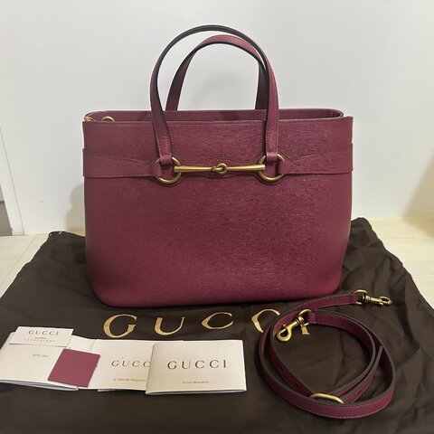 UCCI 馬銜扣托特包｜酒紅色｜全新未使用｜附完整配件✨