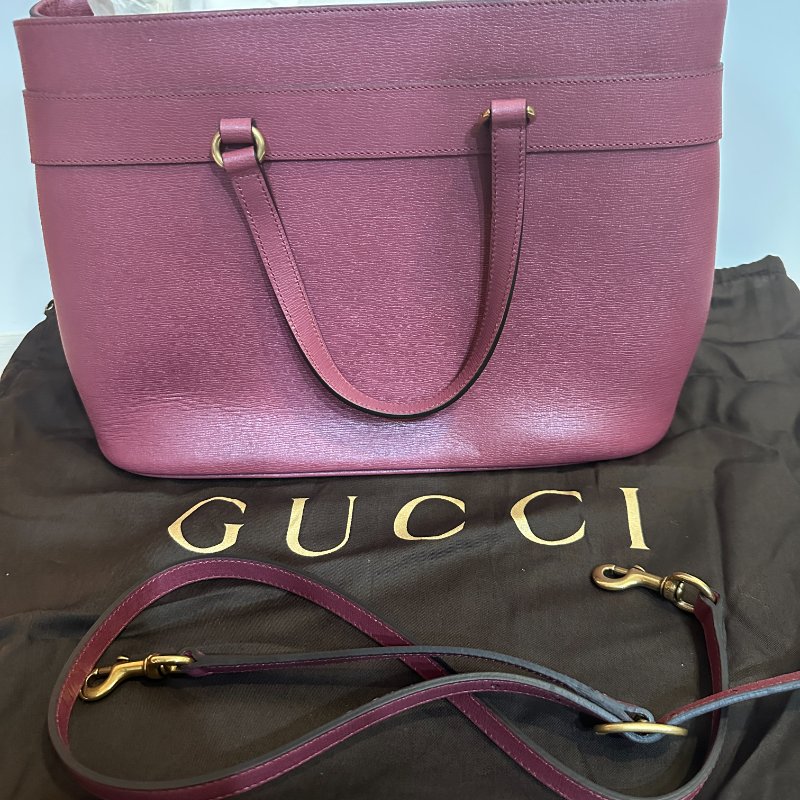 UCCI 馬銜扣托特包|酒紅色|全新未使用|附完整配件✨-6