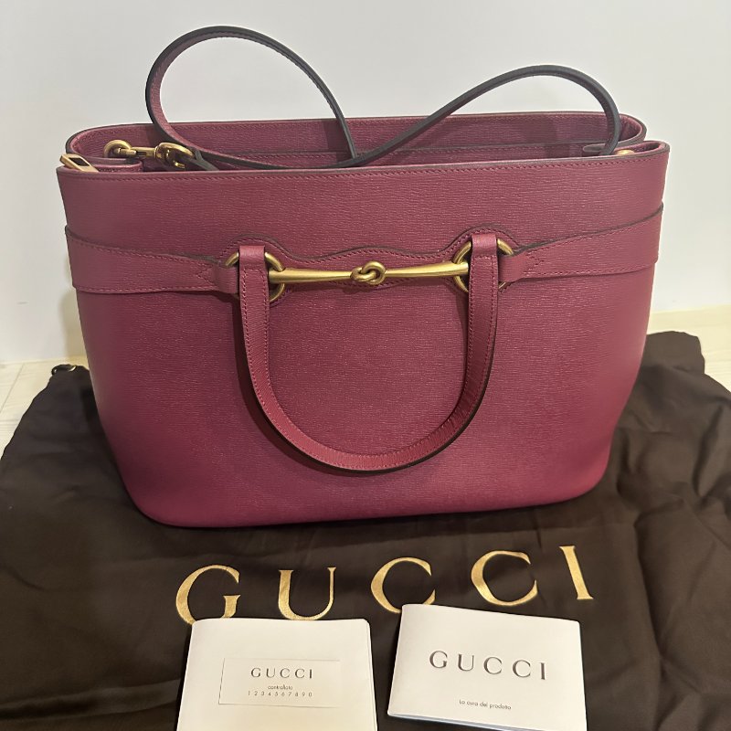 UCCI 馬銜扣托特包|酒紅色|全新未使用|附完整配件✨-11