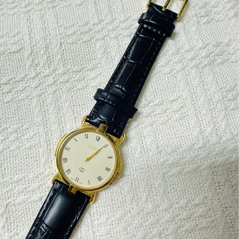 GUCCI 雪莉系列 3400 金色羅馬錶盤手錶 極美✨-2