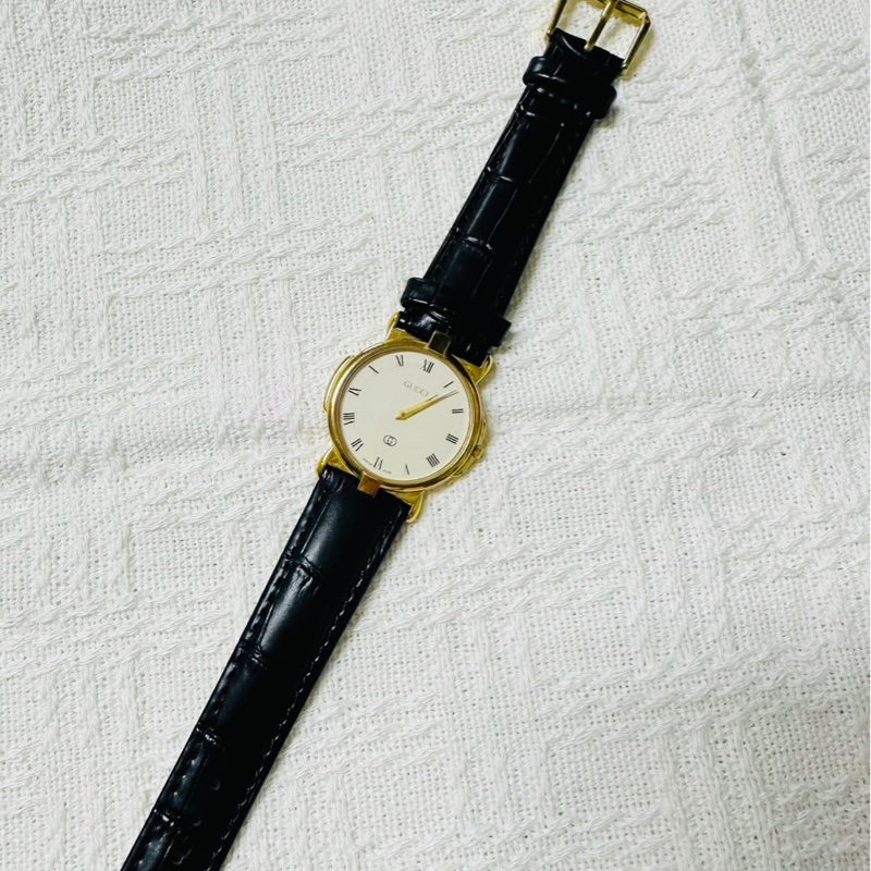 GUCCI 雪莉系列 3400 金色羅馬錶盤手錶 極美✨-4