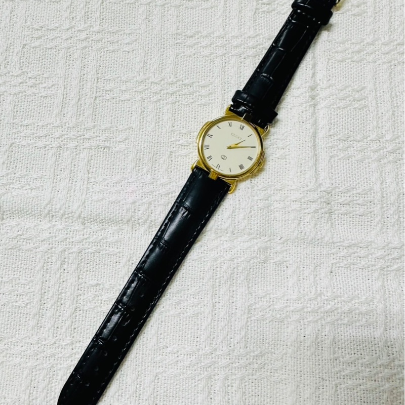 GUCCI 雪莉系列 3400 金色羅馬錶盤手錶 極美✨-10