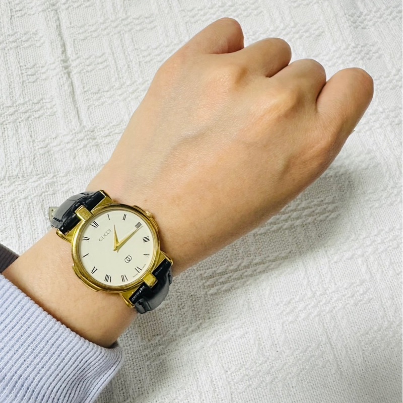 GUCCI 雪莉系列 3400 金色羅馬錶盤手錶 極美✨-27