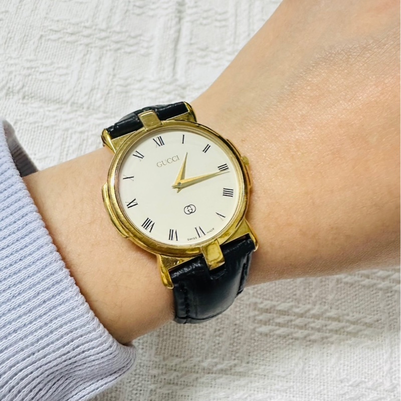GUCCI 雪莉系列 3400 金色羅馬錶盤手錶 極美✨-28