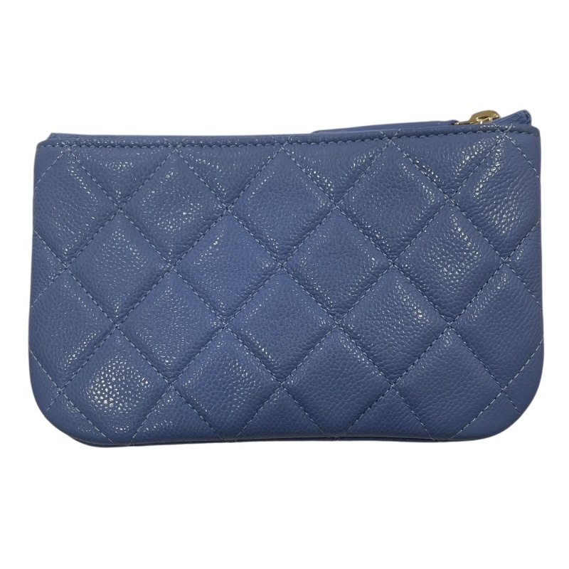 CHANEL 香奈兒 AP4020 零錢包 荔枝牛皮 紫羅蘭色 金釦-1