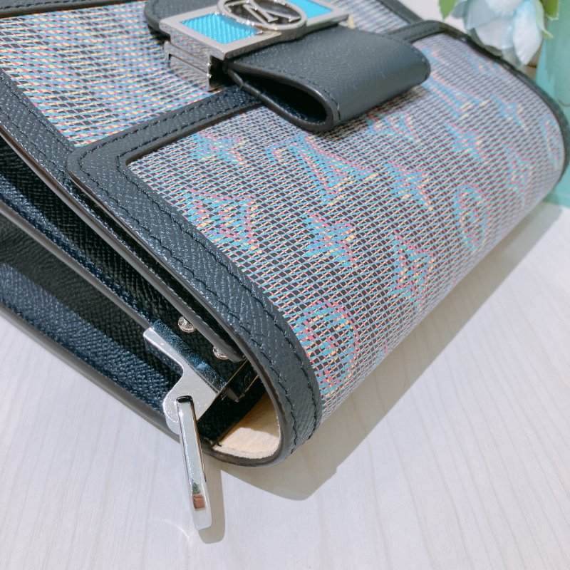 TK1969 Louis Vuitton 路易威登翻蓋式肩帶包包 Dauphine Mini Shoulder Bag Canvas x Calf-8