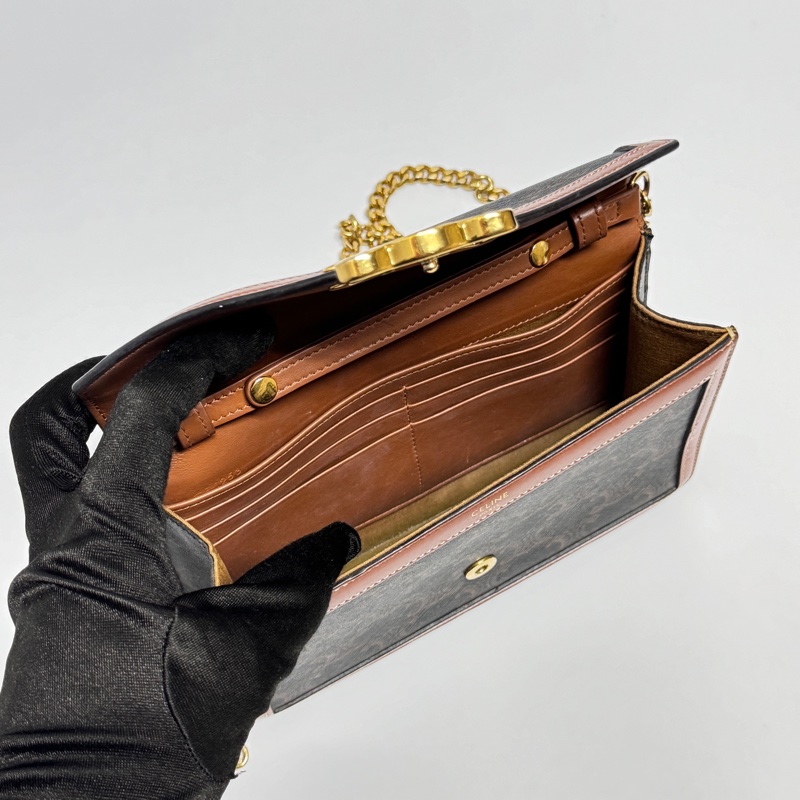 【極新🎁】 Celine Margo Triomphe 凱旋門老花 斜背包 (專櫃95,000)-6