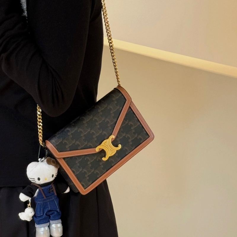 【極新🎁】 Celine Margo Triomphe 凱旋門老花 斜背包 (專櫃95,000)-10