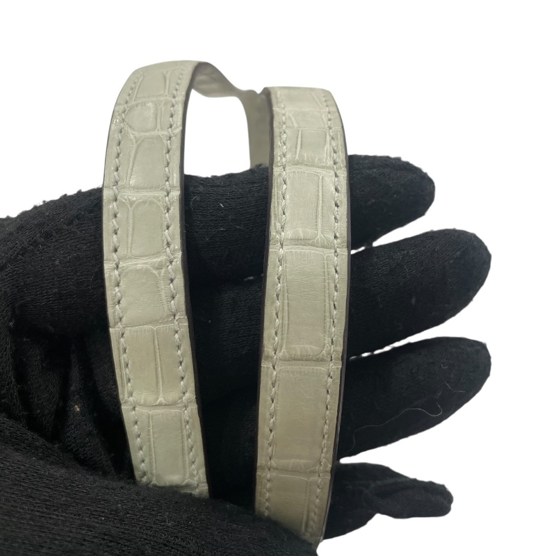 HERMES 愛馬仕 CONSTANCE 19 康康包 ALLIGATOR 鱷魚皮 冰川白 金釦-16