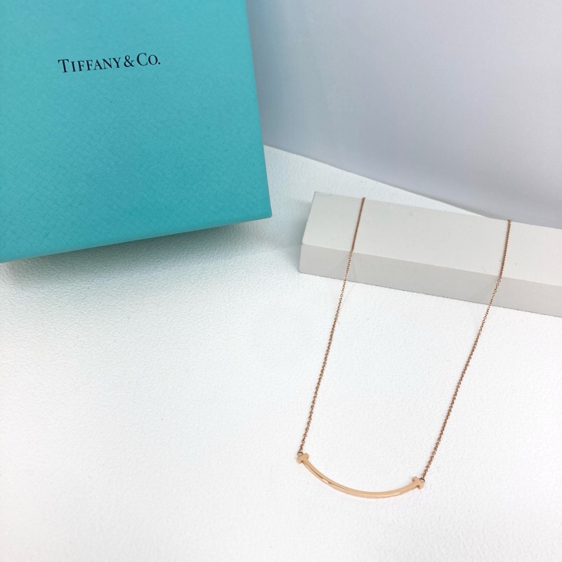 Tiffany & Co. T&Co 玫瑰金 18K金 Smile 微笑項鍊 項鍊 T系列 小號-3