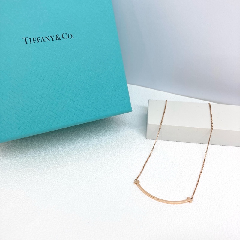Tiffany & Co. T&Co 玫瑰金 18K金 Smile 微笑項鍊 項鍊 T系列 小號-4