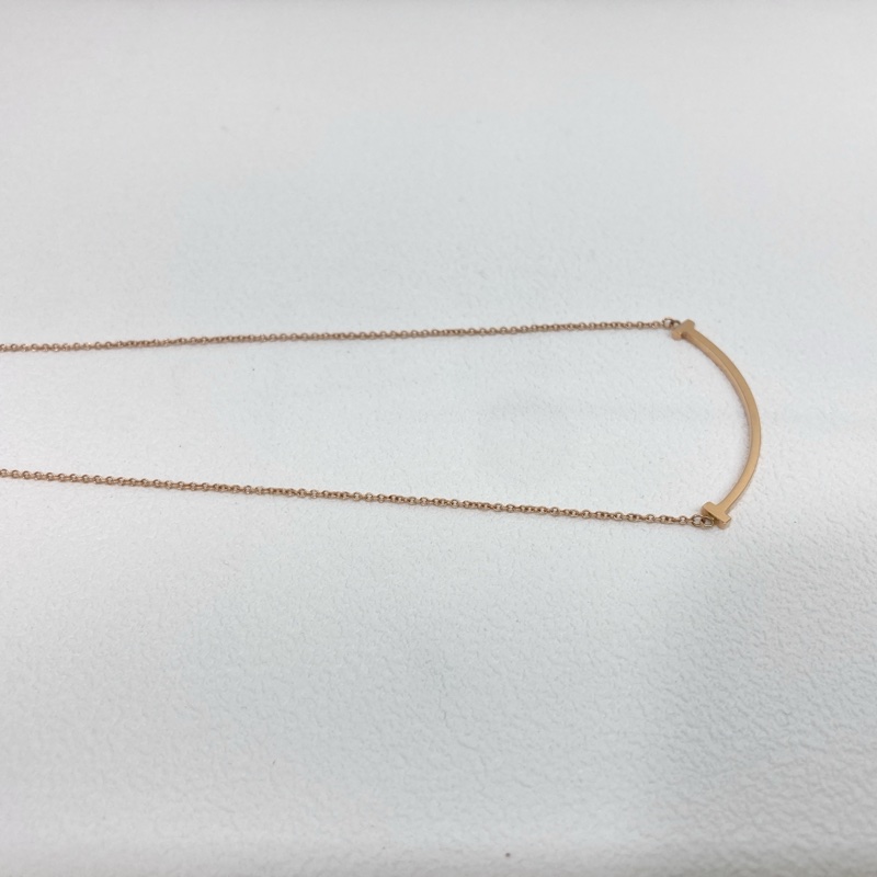 Tiffany & Co. T&Co 玫瑰金 18K金 Smile 微笑項鍊 項鍊 T系列 小號-5