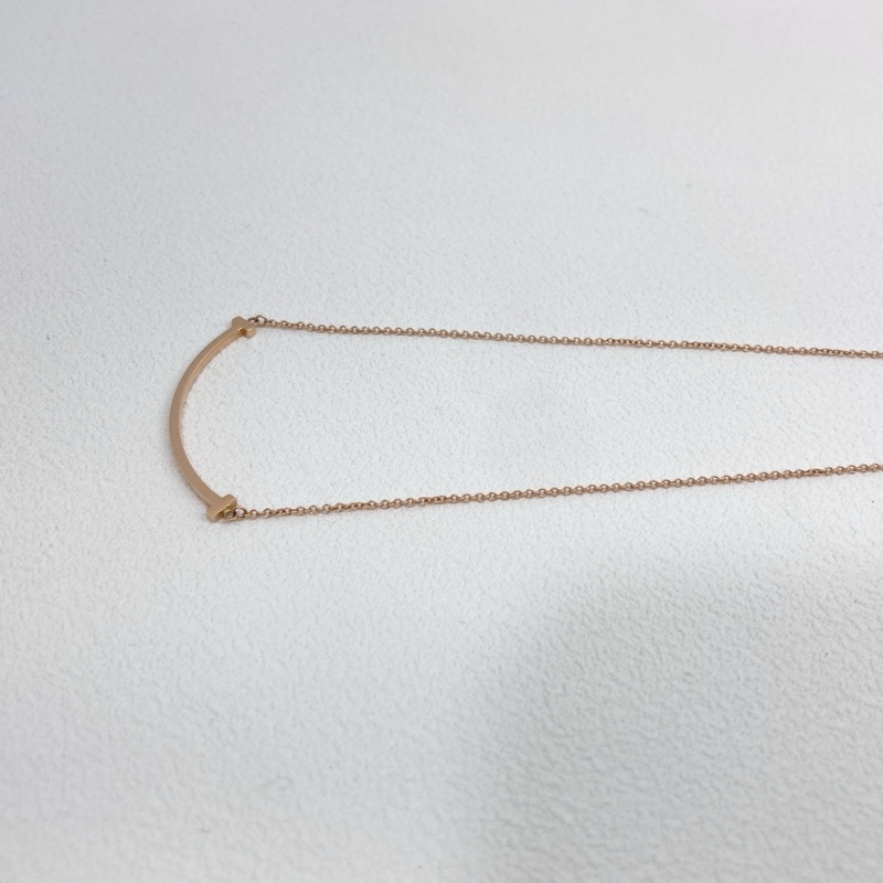 Tiffany & Co. T&Co 玫瑰金 18K金 Smile 微笑項鍊 項鍊 T系列 小號-6