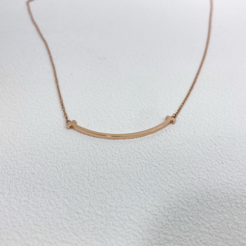 Tiffany & Co. T&Co 玫瑰金 18K金 Smile 微笑項鍊 項鍊 T系列 小號-7