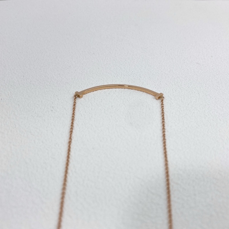 Tiffany & Co. T&Co 玫瑰金 18K金 Smile 微笑項鍊 項鍊 T系列 小號-9