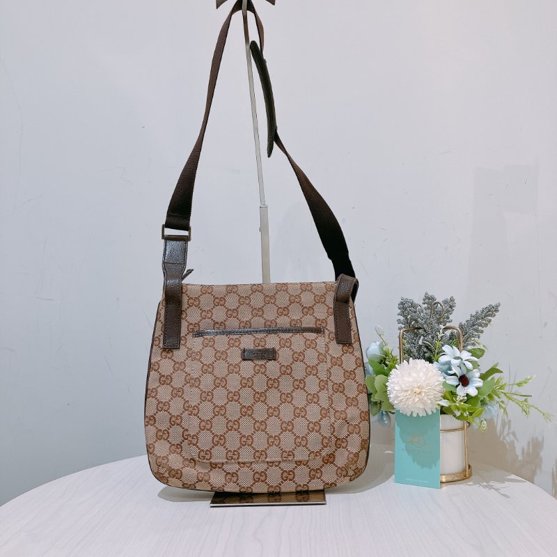 TK1970 Gucci 古馳復古經典花紋肩帶包包Vintage GG Pattern Mini Shoulder Bag Canvas Brown-0