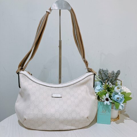 TK1971 Gucci 古馳經典花紋液下包包 Ivory GG Shoulder Bag Canvas Cream #181092 1669 (85%New)(N/A)
