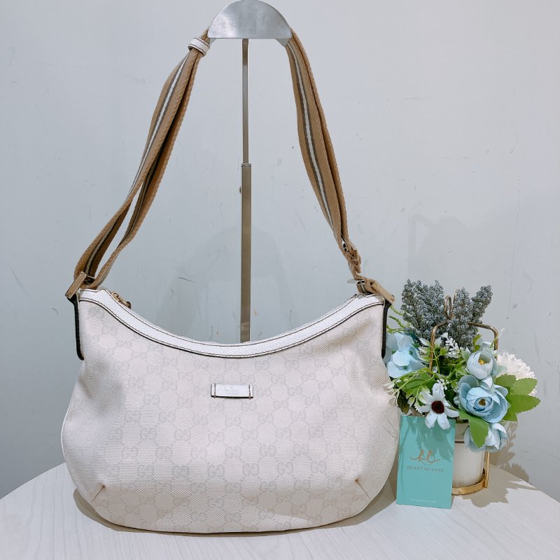 TK1971 Gucci 古馳經典花紋液下包包 Ivory GG Shoulder Bag Canvas Cream #181092 1669 (85%New)(N/A)-0