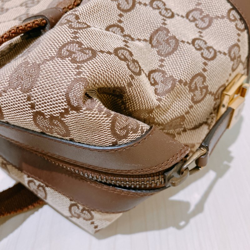 TK1972 Gucci 古馳復古經典花紋手拿包包 Vintage GG Jacquard Handbag Canvas Brown-9