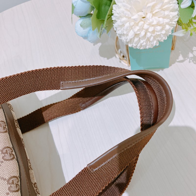 TK1972 Gucci 古馳復古經典花紋手拿包包 Vintage GG Jacquard Handbag Canvas Brown-11