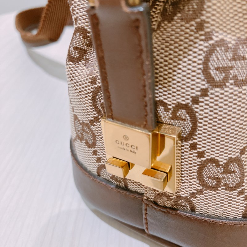 TK1972 Gucci 古馳復古經典花紋手拿包包 Vintage GG Jacquard Handbag Canvas Brown-14