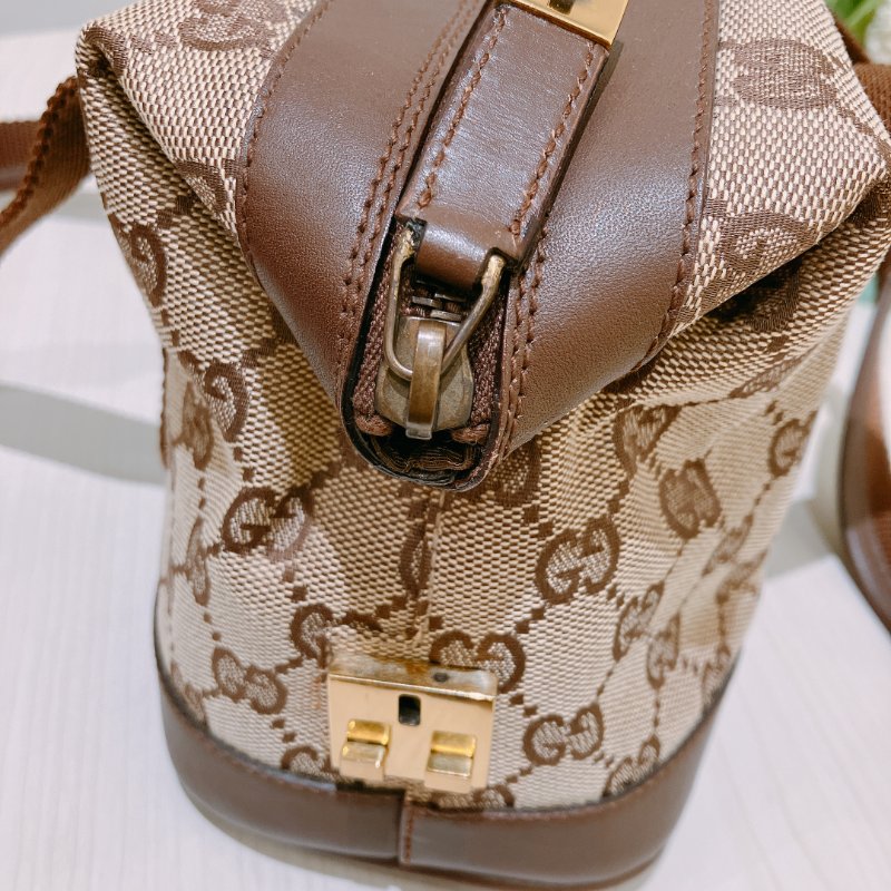 TK1972 Gucci 古馳復古經典花紋手拿包包 Vintage GG Jacquard Handbag Canvas Brown-15