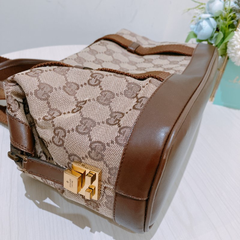 TK1972 Gucci 古馳復古經典花紋手拿包包 Vintage GG Jacquard Handbag Canvas Brown-21