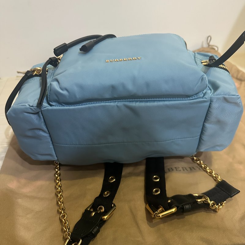 BURBERRY 藍色尼龍後背包|全新未使用|輕量時尚款|附完整配件✨-3
