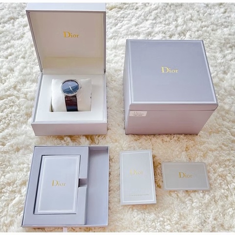 [6.5折］ 稀有少見 DIOR 珍稀鑽錶 黑色鱷魚皮錶帶