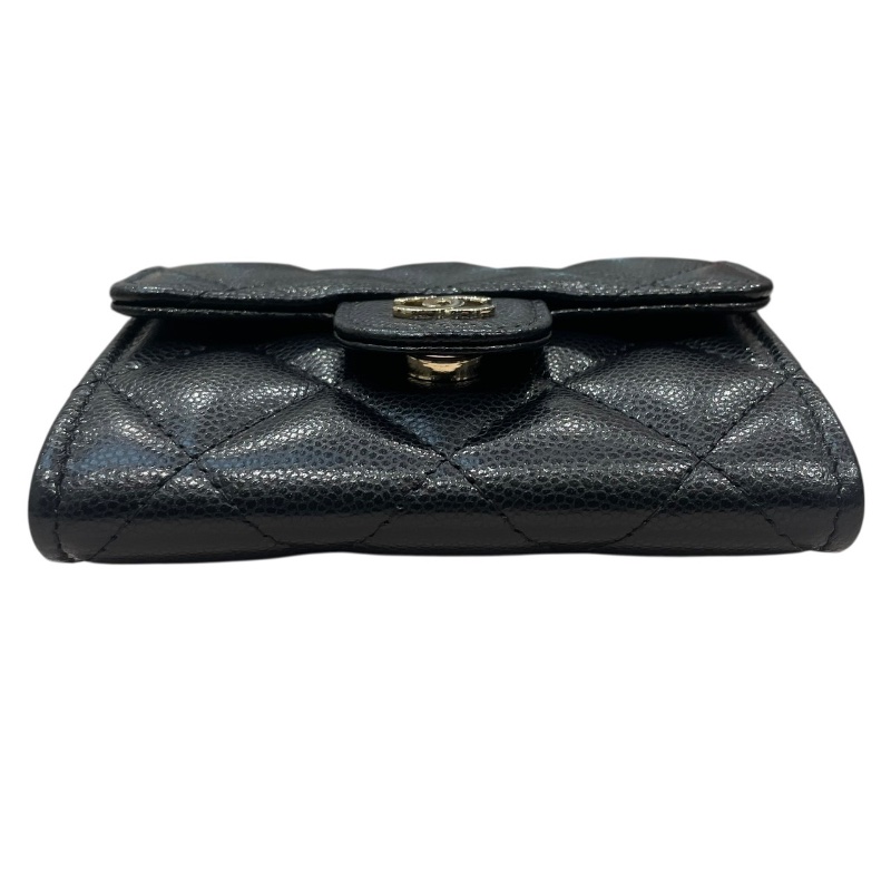 CHANEL 香奈兒 AP0238 鏈條小卡夾 荔枝牛皮 黑色 金釦-5