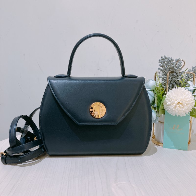 TK1974 Givenchy 紀梵希復古翻蓋式兩用包包 Vintage Circle Logo 2 Way Bag Calfskin Navy x GHW #1300875 1283577(80%New) (N/A)-23