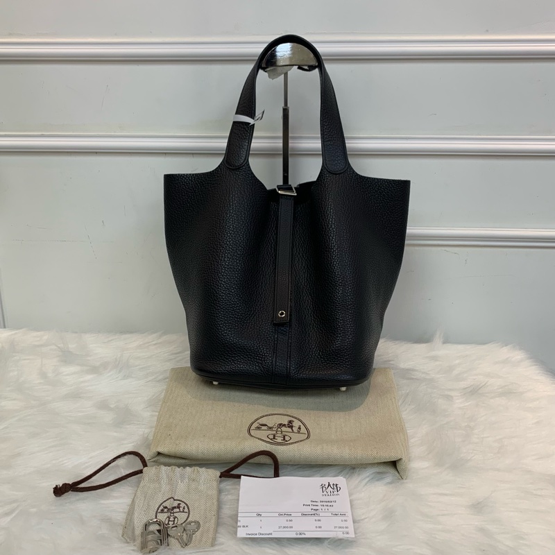 罕見大容量黑色 Hermes Picotin26-0