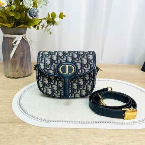 迪奧/Dior Bobby Oblique刺繡經典老花滿印可調節可拆卸肩帶 單肩斜挎包