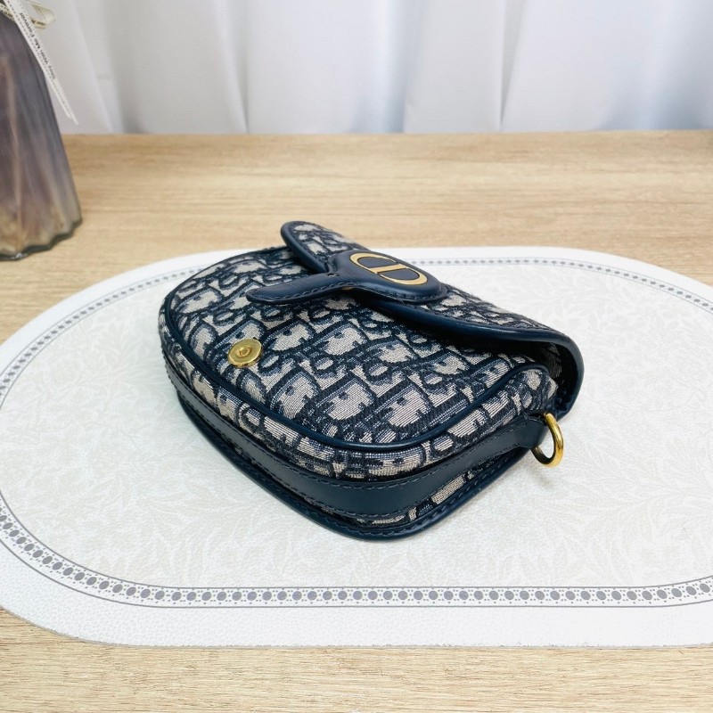 迪奧/Dior Bobby Oblique刺繡經典老花滿印可調節可拆卸肩帶 單肩斜挎包-3