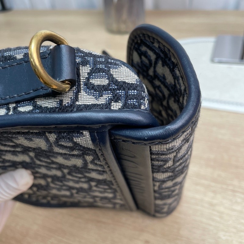 迪奧/Dior Bobby Oblique刺繡經典老花滿印可調節可拆卸肩帶 單肩斜挎包-14
