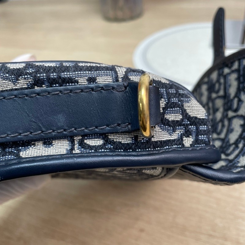 迪奧/Dior Bobby Oblique刺繡經典老花滿印可調節可拆卸肩帶 單肩斜挎包-15